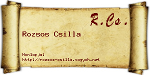 Rozsos Csilla névjegykártya